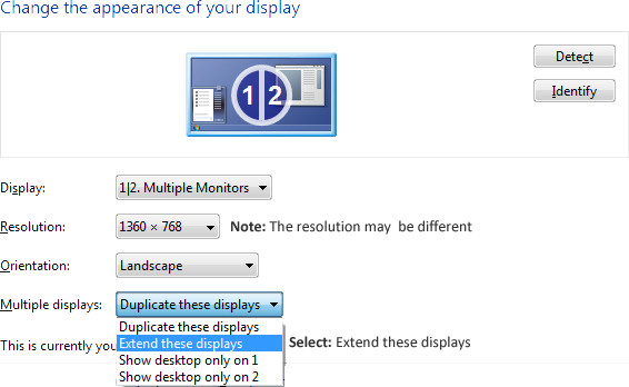 Extend Desktop to 2nd monitor